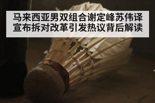 马来西亚男双组合谢定峰苏伟译宣布拆对改革引发热议背后解读